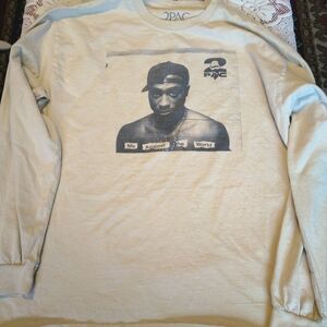 2Pac - Me Against The World - Long Sleeve Shirt - Cream - XL - Rap Icon